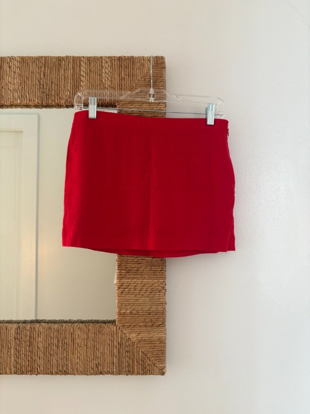 Abercrombie Scarlett Mid-Rise Linen-Blend Mini Skort, Red - Size XS